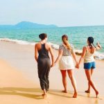 Holiday girls group beach holidays friends minutes