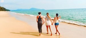 Holiday girls group beach holidays friends minutes